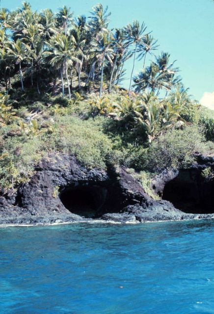 Lava tubes exiting out to Truk Lagoon Picture