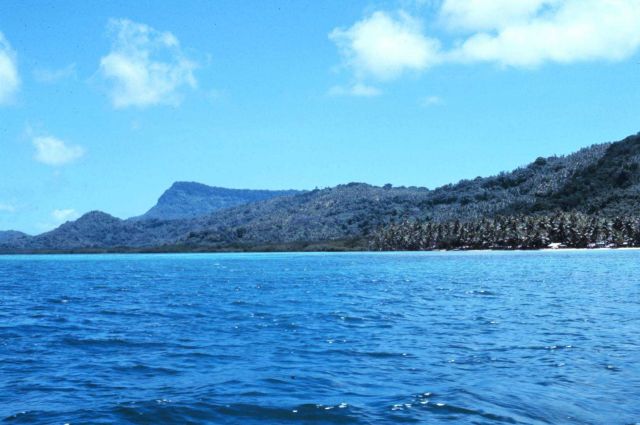 High volcanic island with fringing reef Picture