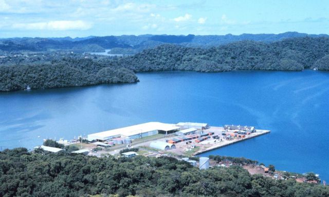 Van Camp tuna freezing plant and Palau Harbor port facilities Picture