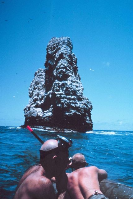 Approaching La Perouse Rock - This was once a large volcanic island but erosion has removed all but this last remnant. Picture