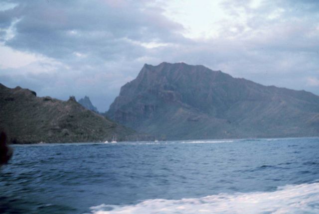 Moorea shoreline seen from offshore Picture