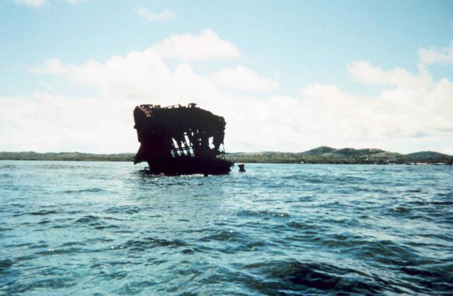 A rusted out World War II vessel Picture