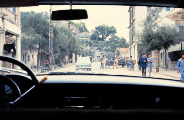 Driving through a rural town Picture