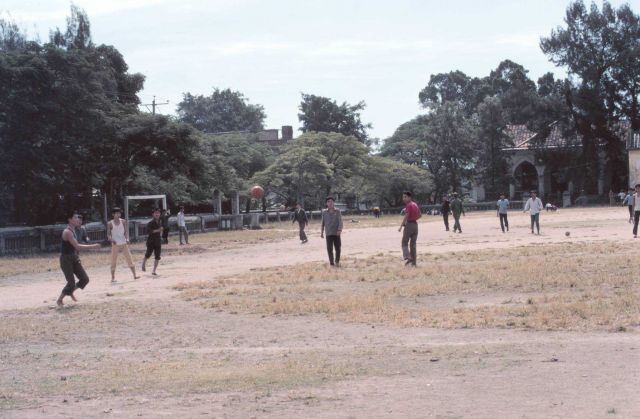 Soccer game on a rural field Picture