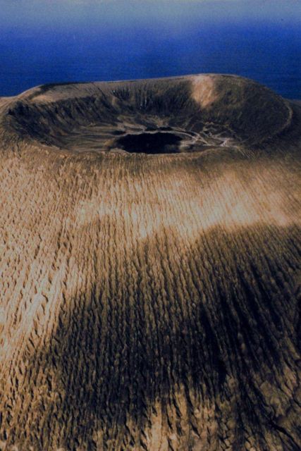 The volcano crater at San Benedicto Island. Picture
