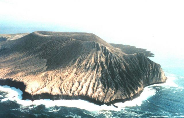 The volcano crater at San Benedicto Island. Picture