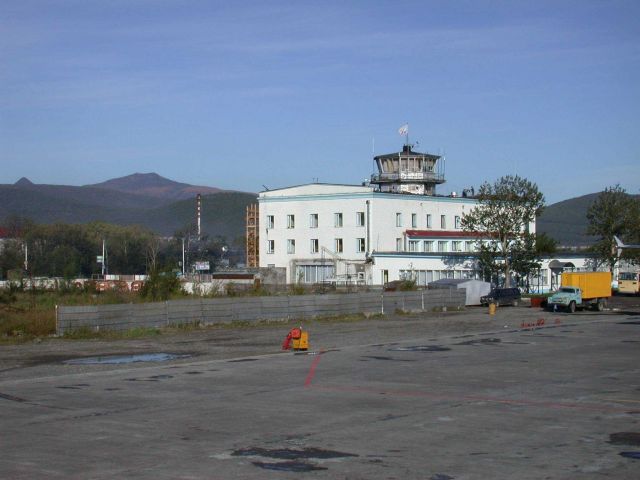 Airport control tower at Vladivostok. Picture