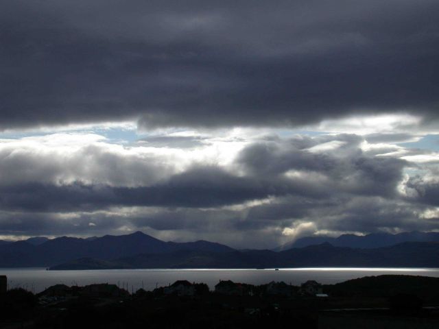 Sun, cloud, and sea at Vladivostok. Picture