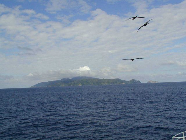 Isla Cocos as seen from the NOAA Ship McARTHUR during STAR 2000 project. Picture