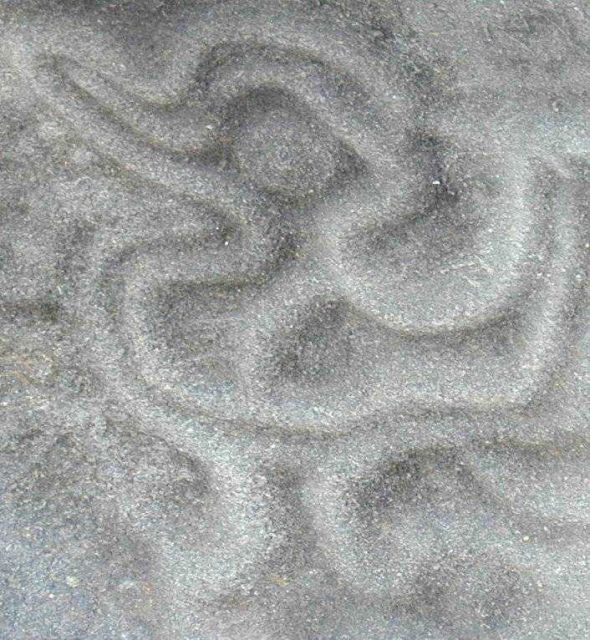 Prehistoric rock carving of what appears to be a sea-bird at Isla Gorgona. Picture