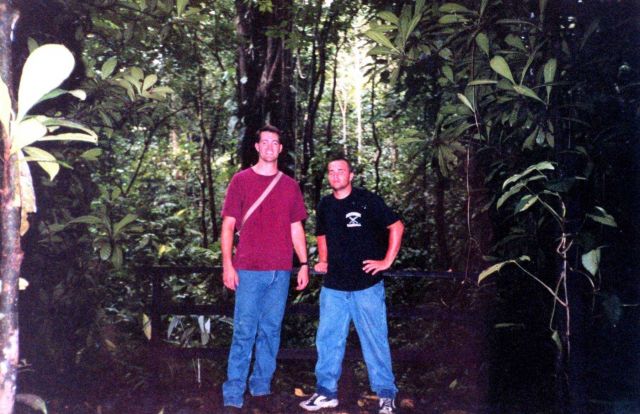 NOAA Corps Ensign Doug Krause with deck hand Mike Theberge at the Carara Biological Reserve. Picture