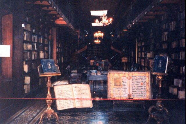 A colonial era library in a cathedral at Lima. Picture