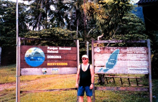 A crewman from the McARTHUR sight-seeing at Isla Gorgona. Picture