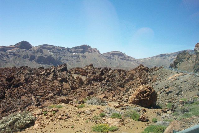 Volcanic terrain high on the Tenerife caldera. Picture
