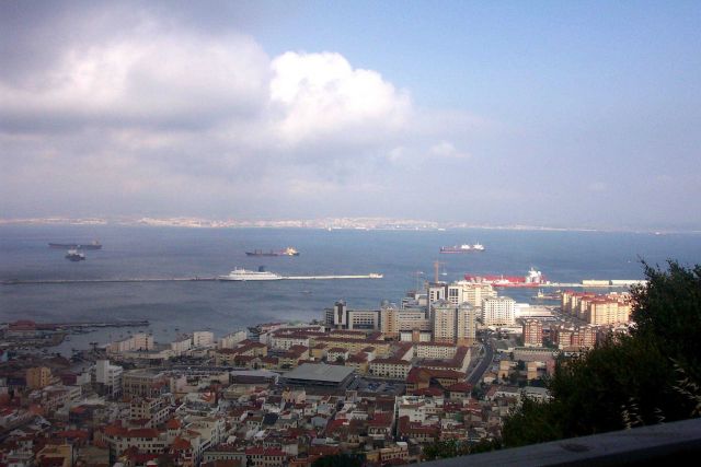 Looking from Gibraltar across to Algeciras, Spain. Picture