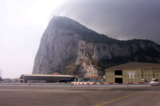 The Rock of Gibraltar from the British Air Station. Picture