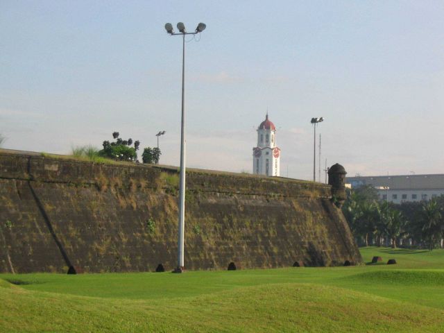 The wall of the walled city at Intramuros. Picture