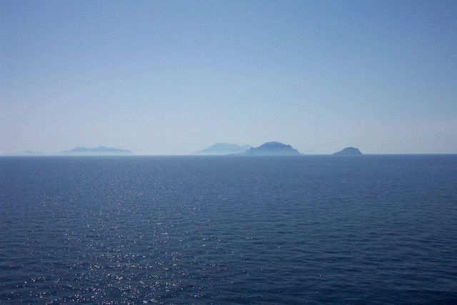 Passing the Aeolian Islands on the SEALAND COMMITMENT. Picture