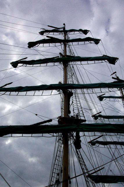 A mast of the sailing ship ALEXANDER VON HUMBOLDT. Picture