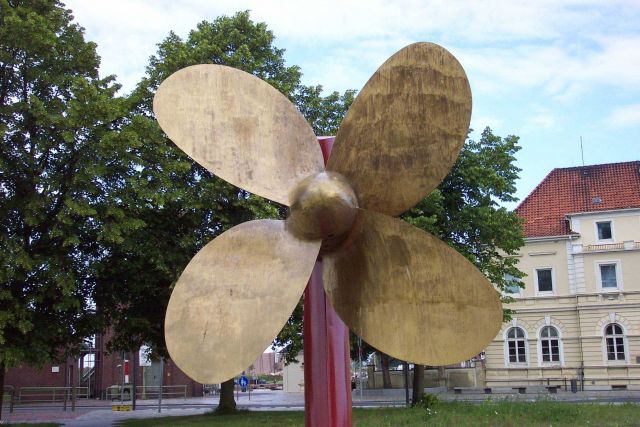 Ship propeller as art. Picture