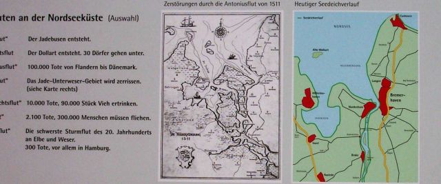 Map showing changes in configuration of Bremerhaven shoreline since Sixteenth Century. Picture