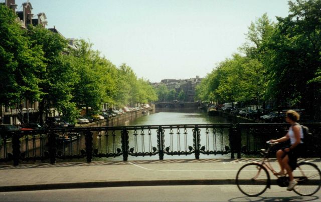 Canals wandering through Amsterdam. Picture