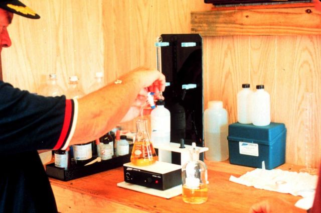 Narragansett Bay National Estuarine Research Reserve A volunteer performing a Winkler titration to determine the amount of dissolved oxygen in the wat Picture