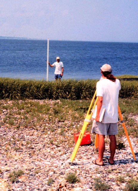 Narragansett Bay National Estuarine Research Reserve Observing tidal height measurements at Providence Point, Prudence Island. Picture