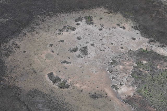 Aerial survey of a salt panne to the West of Bayou Cumbest. Picture