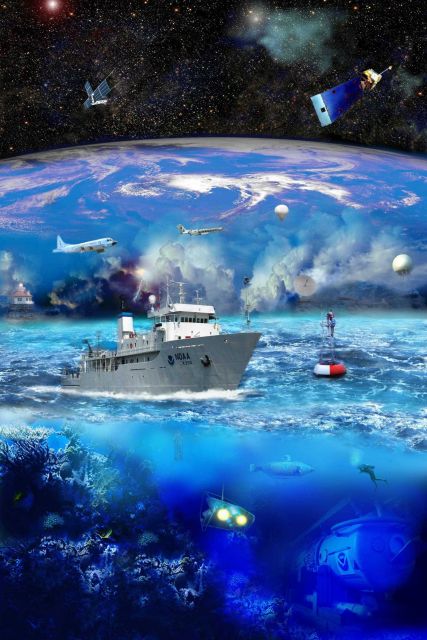 NOAA systems from the bottom of the sea to outer space. Picture