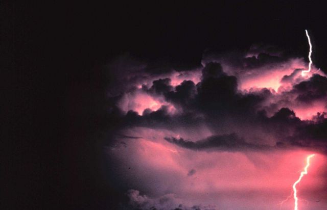 A cloud-to-ground lightning stroke originating from higher based cloud structure Picture