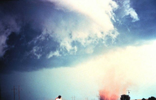 An anti-cyclonic circulation was observed in this tornado. Picture
