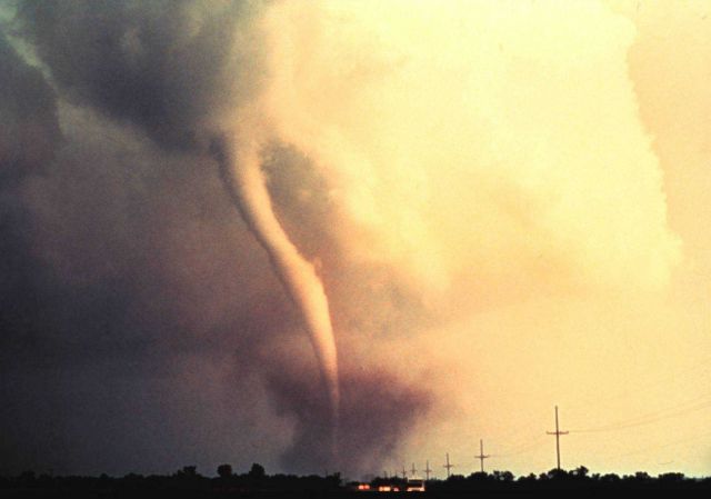 The first tornado captured by the NSSL doppler radar and NSSL chase personnel Picture
