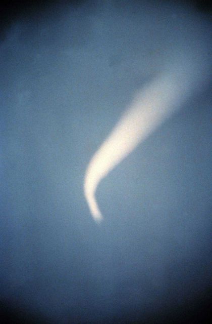 Funnel cloud - a tornado that isn't on the ground. Picture