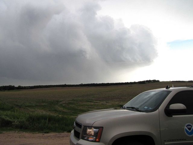 Nebraska storms looking to southwest from NSSL MV. Picture