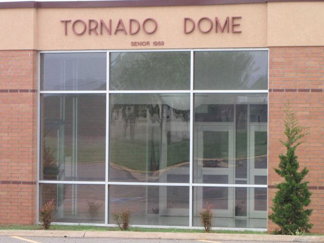 The Tornado Dome, home of Clinton, Oklahoma, high school sports audtiorium. Picture