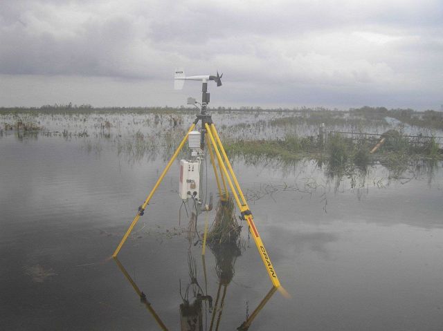 Texas Tech Stick Net P1 deployed during Hurricane Ike in 2008. Picture