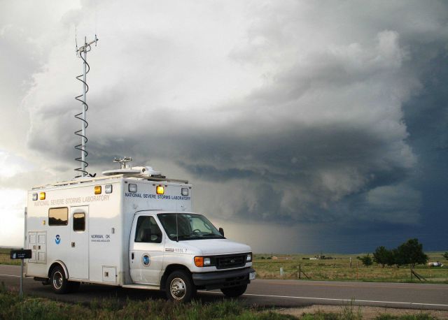 VORTEX2 field command vehicle in vicinity of thunderstorm Picture