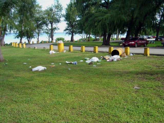 Careless dispersal of garbage in coastal regions can lead directly to degradation of the marine environment. Picture