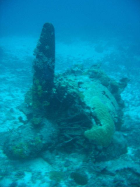 Betty Bomber shot down over Chuuk Lagoon. Picture