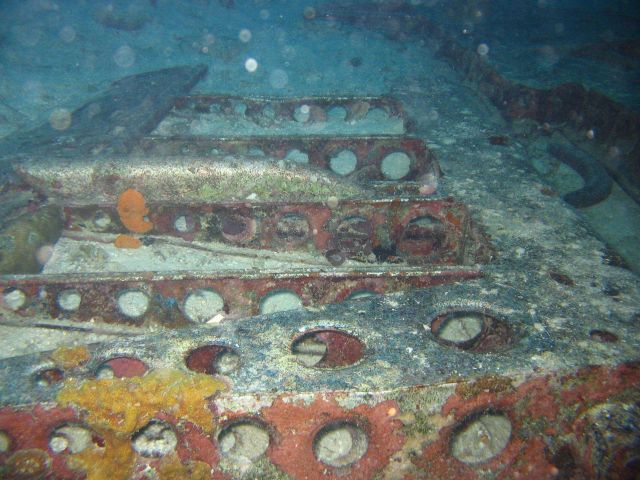 Interior of main wing of Betty Bomber. Picture