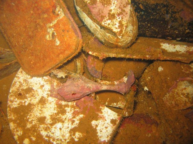 Assorted debris on the Kiyozumi Maru. Picture