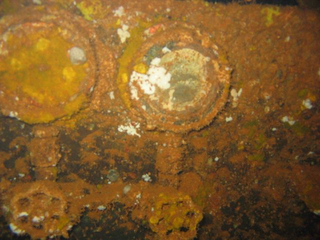 Gauges in the engine room of the Kiyozumi Maru. Picture