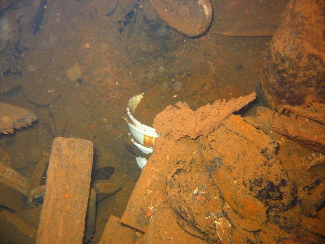 Assorted debris on the Unikai Maru. Picture