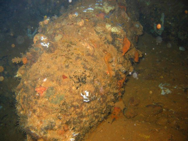 Eighteen-inch shells on the Yamagiri Maru. Picture