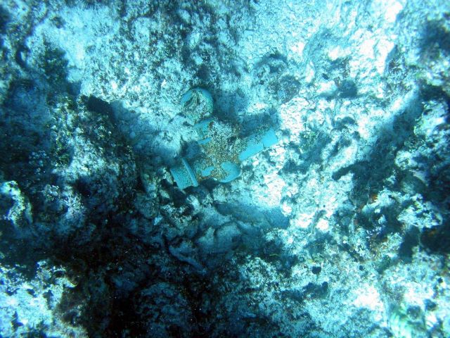 Copper fitting from ship wreck of early Nineteenth Century whaling vessel on Pearl and Hermes Reef. Picture