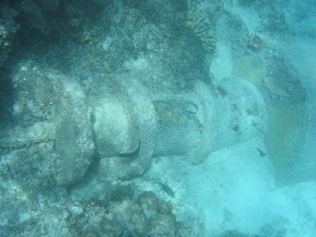 Sunken buoy on Maro Reef. Picture