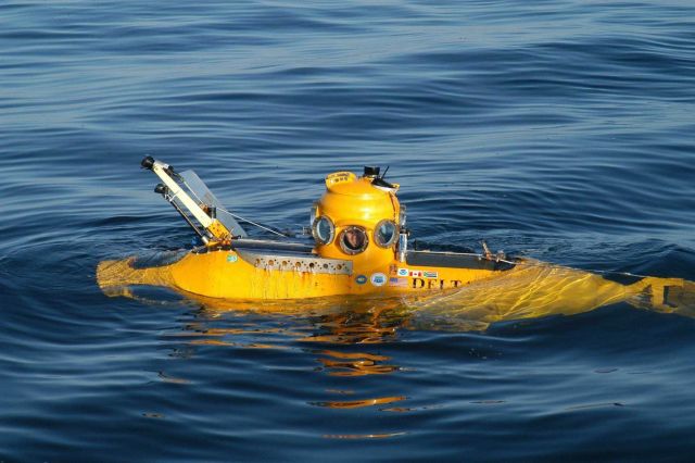 Delta submersible seen on surface in waters off Santa Cruz Island Picture