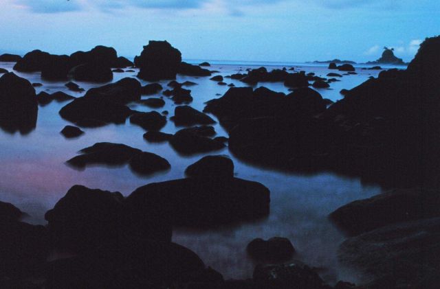 Rocks and reef at low tide along the shores of America Samoa Picture