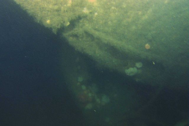 A trawl net cable sliced into the steamship Portland's bow before the fishermen lost his entire net. Picture